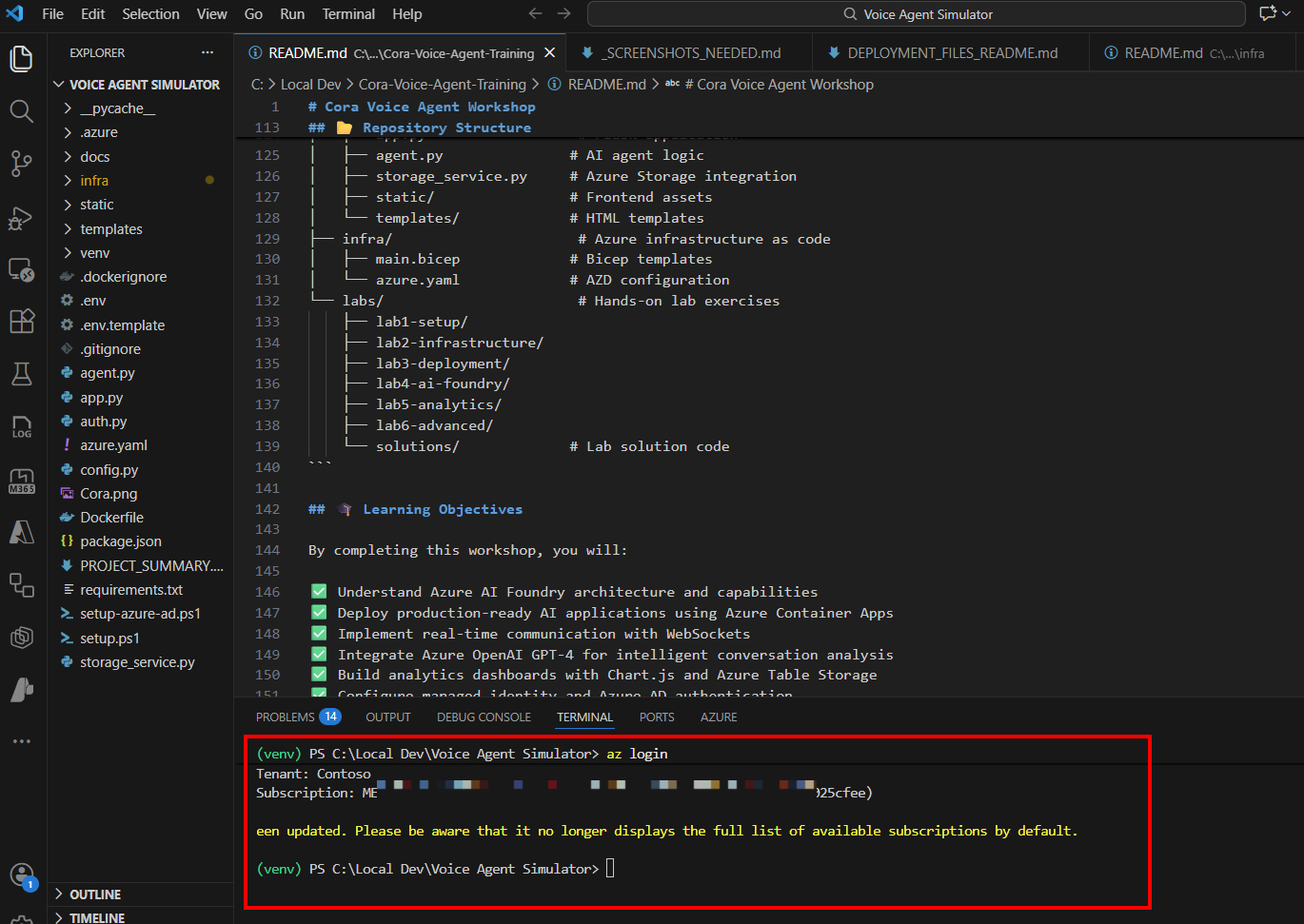 Azure CLI Login Success