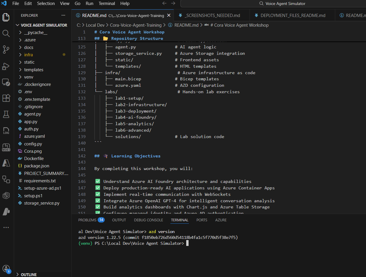 Terminal showing azd version output